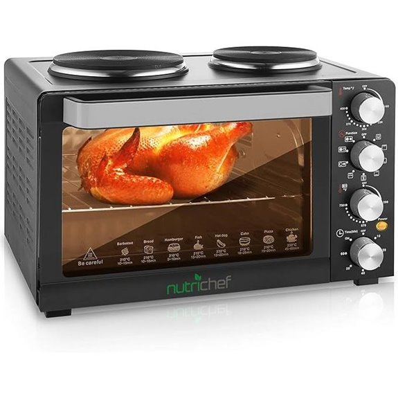 NutriChef Convection Oven with Rotisserie and Hot Plates