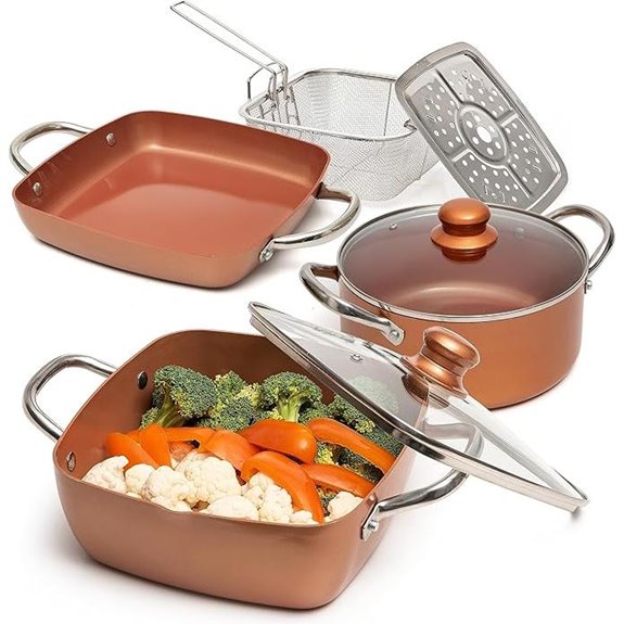 Moss & Stone 7-Piece Copper Cookware Set