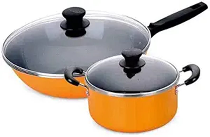 Copper Cookware Set with Lid and Utensils