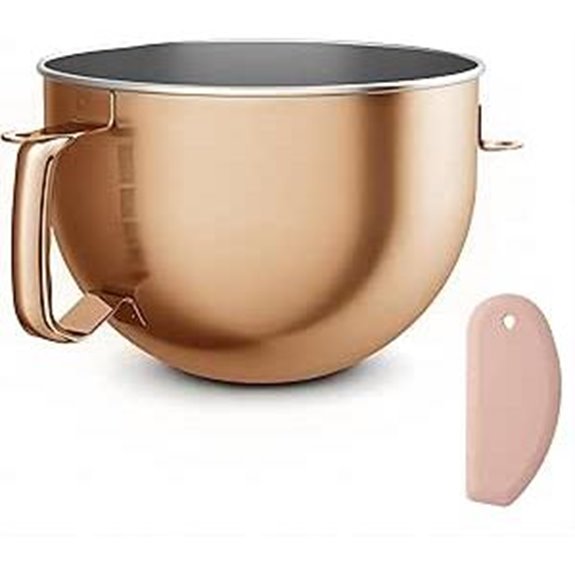 Copper Stainless Steel 6 Qt Mixer Bowl for KitchenAid