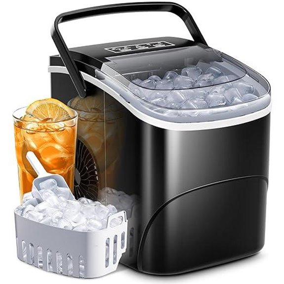 AGLUCKY Countertop Ice Maker with Self-Cleaning