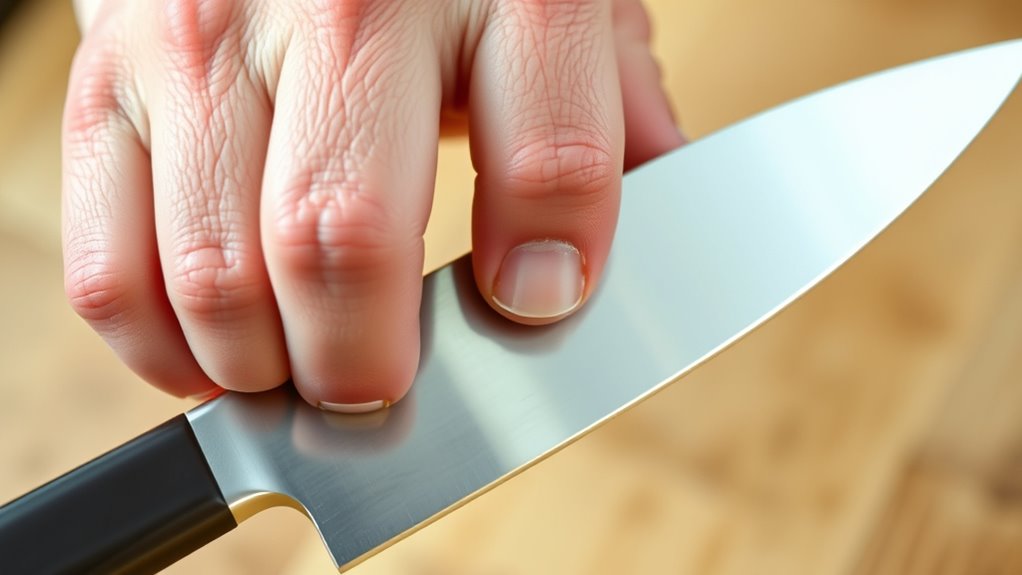 curl fingers guide knife