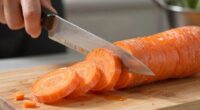 cut carrots into uniform chunks