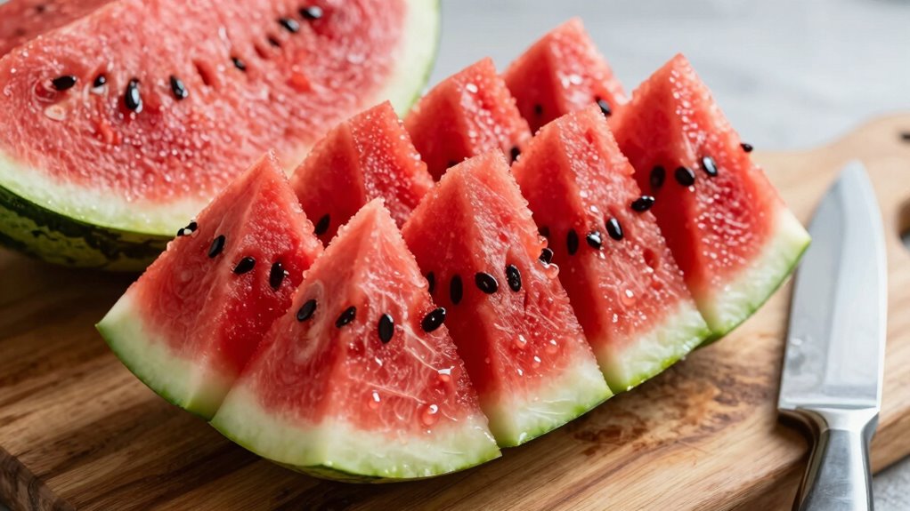 cut watermelon into cubes