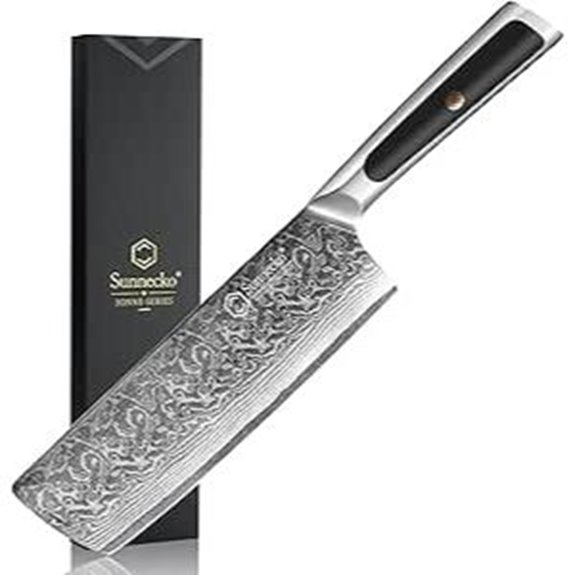 Sunnecko Damascus 7-Inch Kitchen Cleaver Knife
