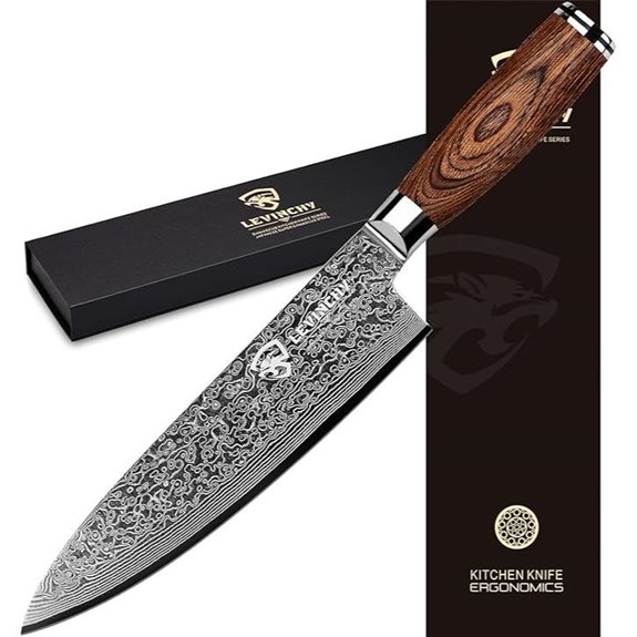 Damascus 8-Inch Chef's Knife with PAKKA Handle