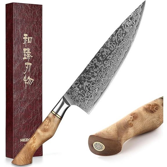 HEZHEN 8.3 Damascus Chef's Knife with Wood Handle