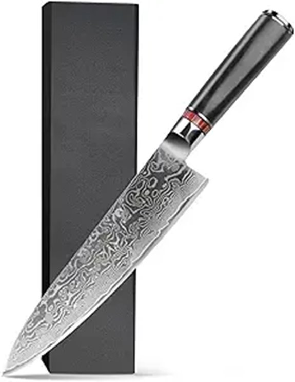 Damascus Chef Knife 67-Layer NSF Pakkawood Handle