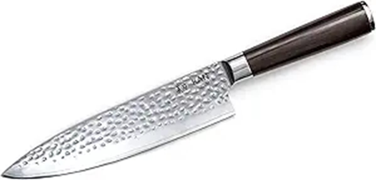 KAN Core 8-inch Damascus Chef Knife with Ebony Handle