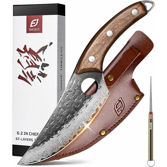 Emojoy Damascus Chef Knife with Gift Box