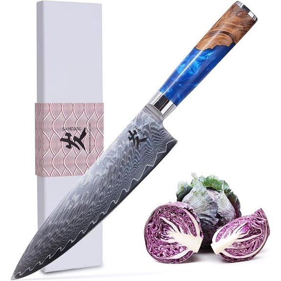 SAMCOOK 8-Inch Damascus Chef Knife with Handle
