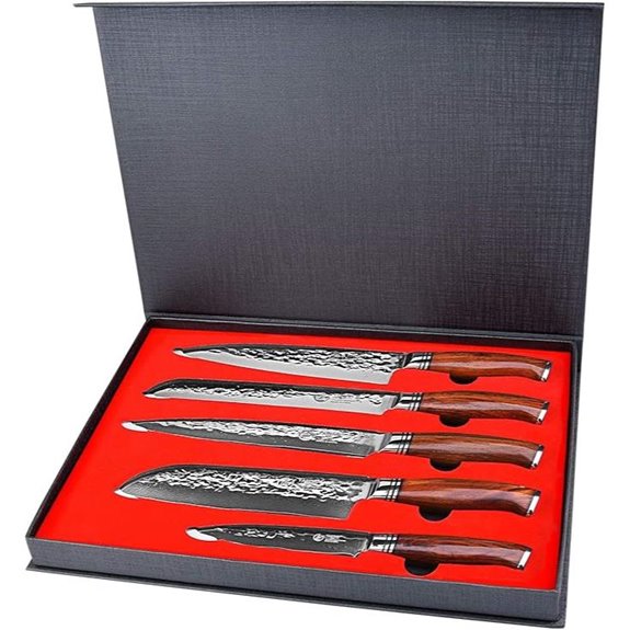 YARENH 5-Piece Damascus Chef Knife Set