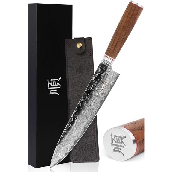 YOUSUNLONG 10-inch Damascus Chef Knife with Sheath