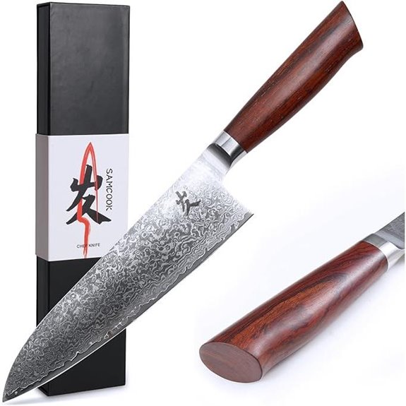 SAMCOOK 8-Inch Damascus Gyuto Chef Knife