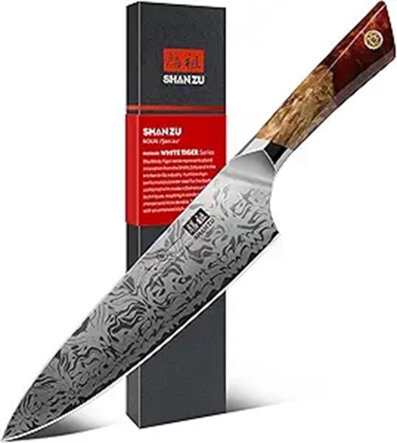 SHAN ZU Damascus Chef Knife 8-inch Japanese Steel