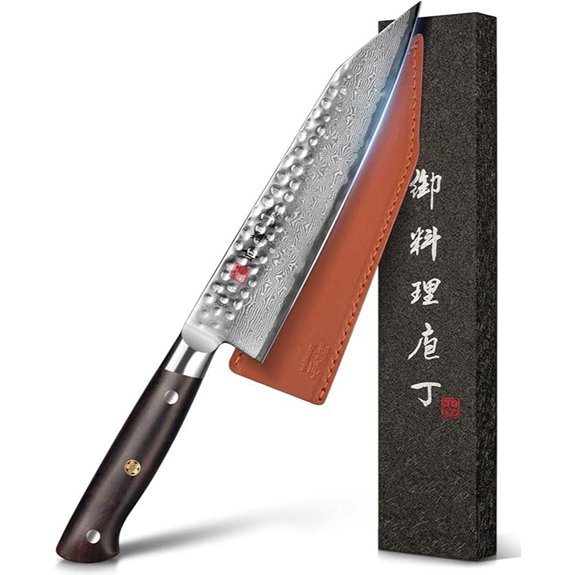 Damascus Kiritsuke Chef's Knife with Ebony Handle