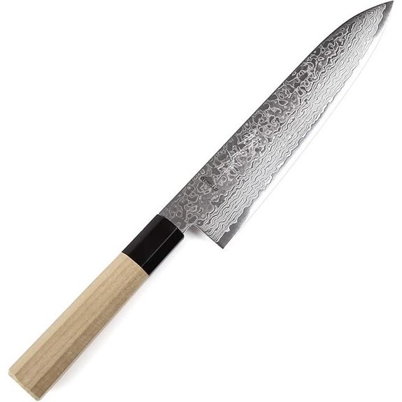 Japanese Damascus Chef Knife with Magnolia Handle