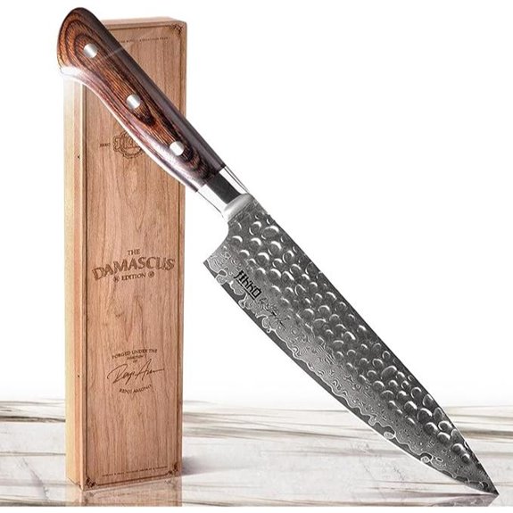 Jikko Damascus Gyuto Chef Knife 8.5 with Mahogany