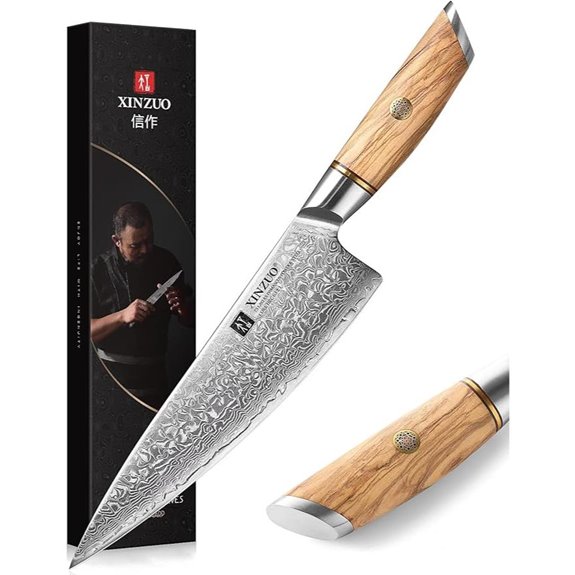 XINZUO 8.3 Damascus Chef Knife with Olive Wood Handle