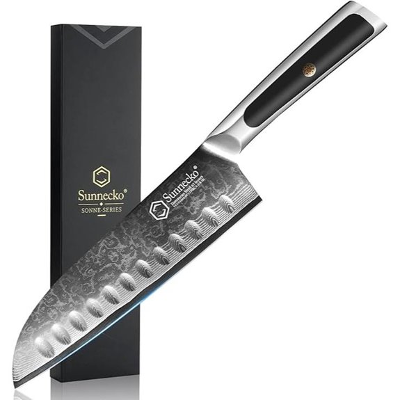 Sunnecko 7 Damascus Santoku Chef Knife