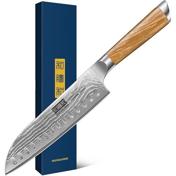 HOSHANHO Damascus Santoku Knife 7-Inch Kitchen Knife