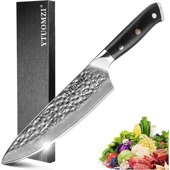 Damascus 8-inch VG10 Chef's Knife with G10 Handle