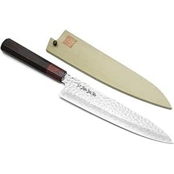 Yoshihiro VG10 Damascus Gyuto Knife with Rosewood Handle