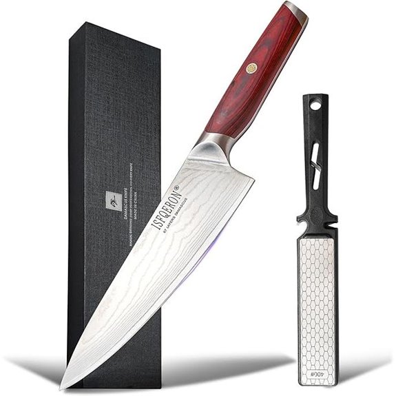 Japanese VG10 Damascus Chef Knife with Wooden Handle