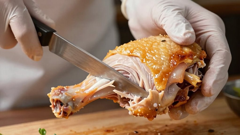 debone chicken thigh carefully