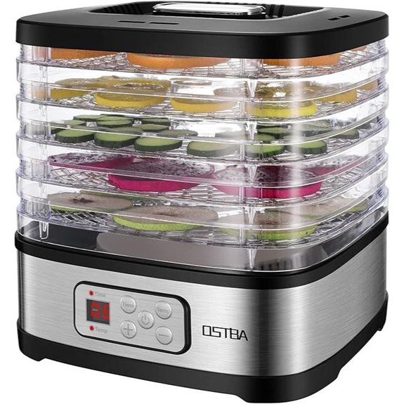 OSTBA Food Dehydrator with Timer and Adjustable Temp