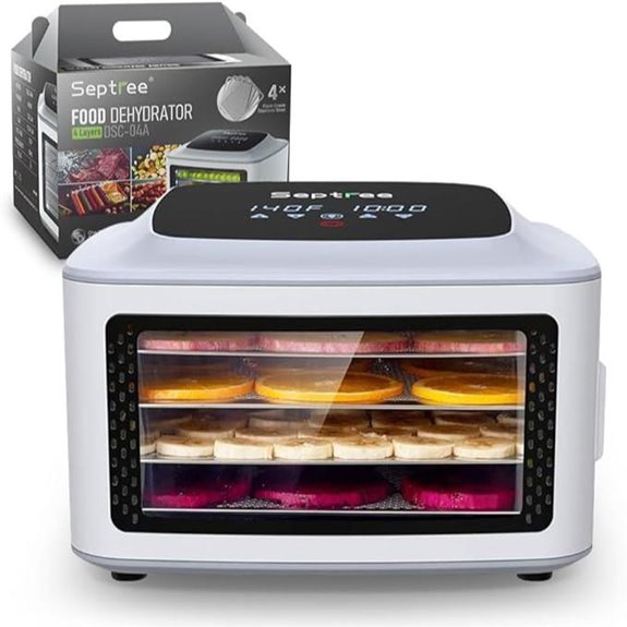 Compact Food Dehydrator with Digital Timer and Stainless Steel Trays