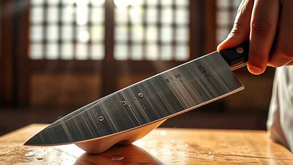 dry knives immediately after washing