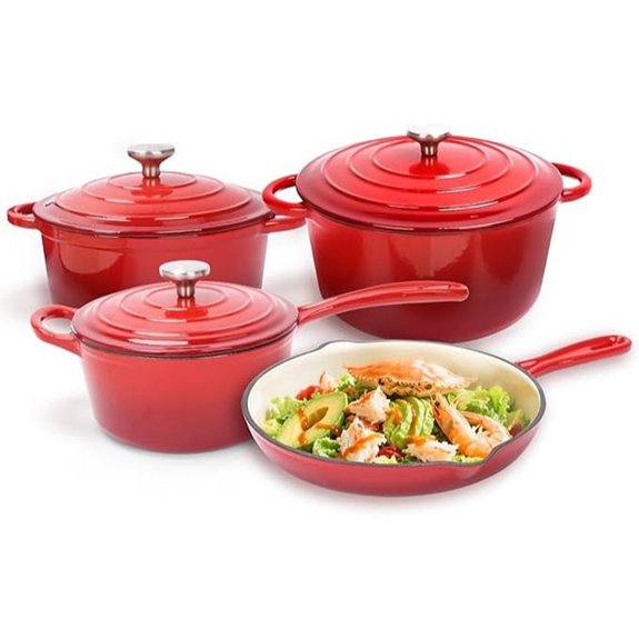 Ceramic Coated Cast Iron Cookware Set (7-Piece)