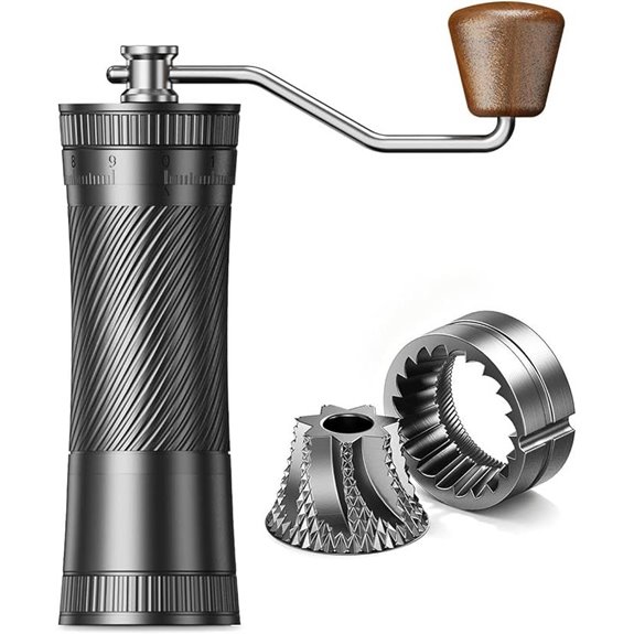 AeroGrind Hand Coffee Grinder with DLC Burrs