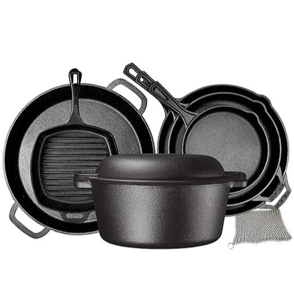 Bruntmor 8-Piece Cast Iron Cookware Set