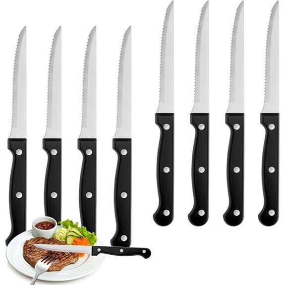 8-Piece High-Carbon Stainless Steel Steak Knives Set