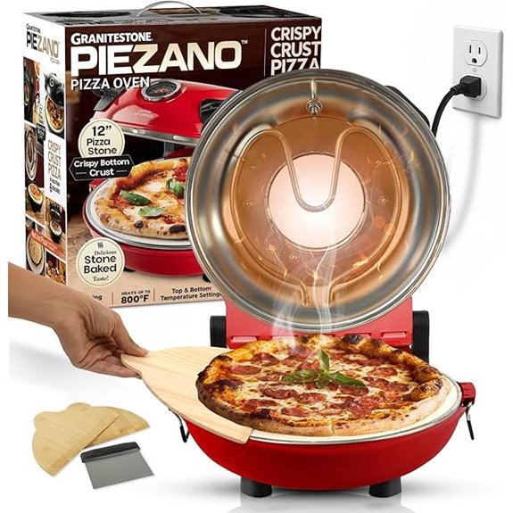 PIEZANO 12-Inch Electric Pizza Oven with Ceramic Stone