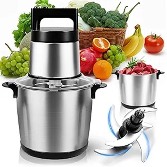 Electric Food Processor with Meat Grinder and Blades
