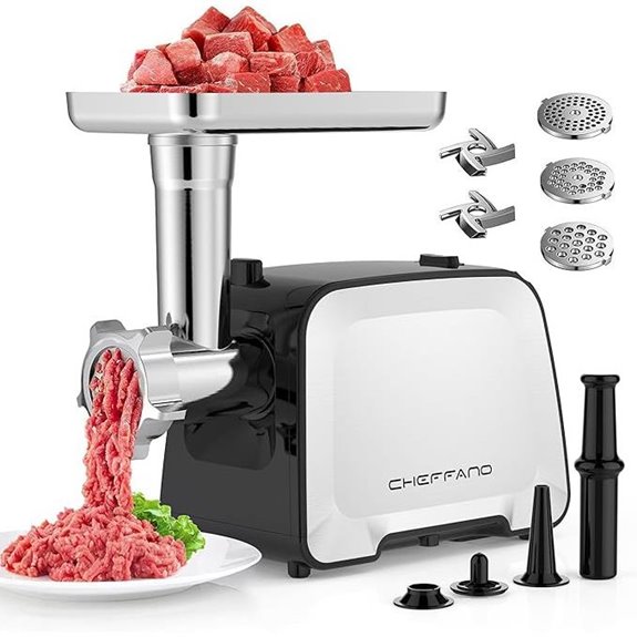 Electric Meat Grinder with Sausage Stuffer and Accessories