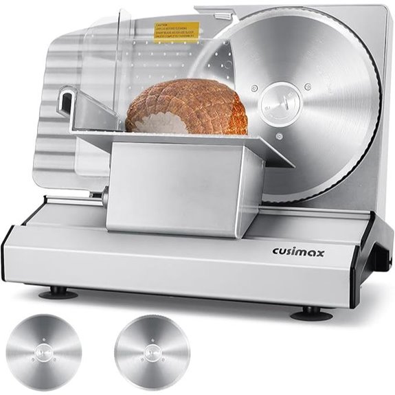 CUSIMAX Electric Meat Slicer with Removable Blades