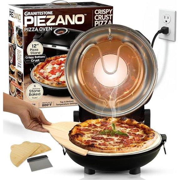 PIEZANO 12-Inch Electric Pizza Oven with Ceramic Stone