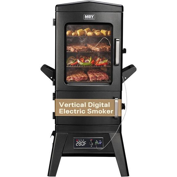 Vertical Electric Smoker with Cover & Meat Probe