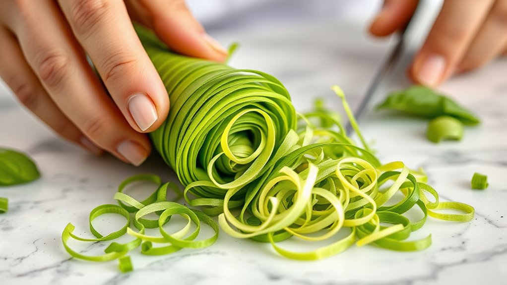elegant herb and greens garnish