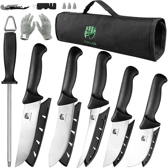 FULLHI 11-Piece Butcher Knife Set with Stainless Steel