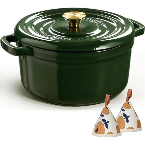 Overmont 5QT Enameled Cast Iron Dutch Oven