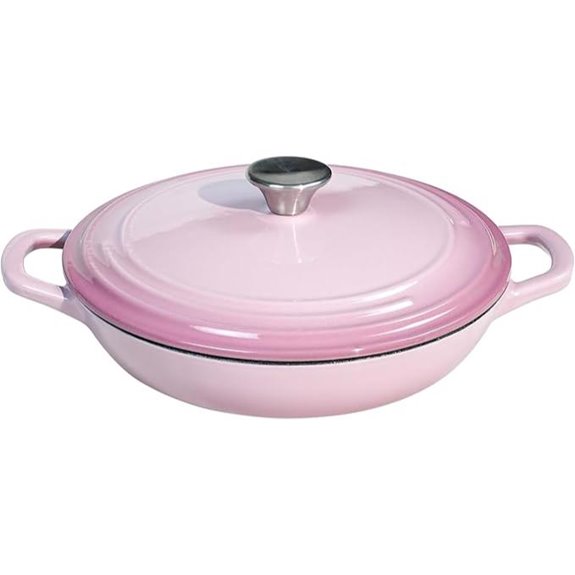 Braiser Enameled Cast Iron Pan with Lid