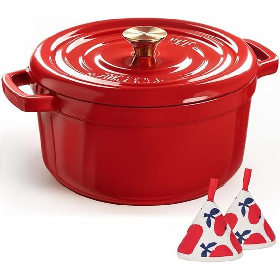 Overmont Enameled Cast Iron Dutch Oven (5QT)