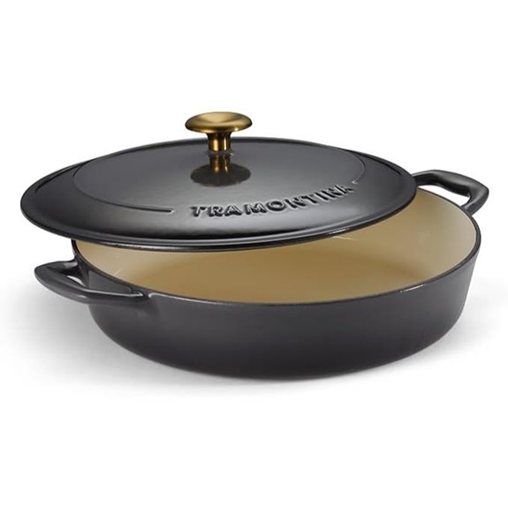 Tramontina Enameled Cast Iron Braiser Pan with Lid