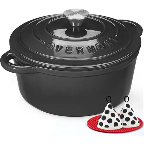 Overmont Enameled Cast Iron Dutch Oven (5.5QT)