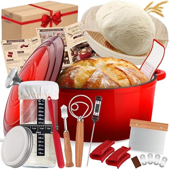 Enameled Cast Iron Dutch Oven with Bread Supplies